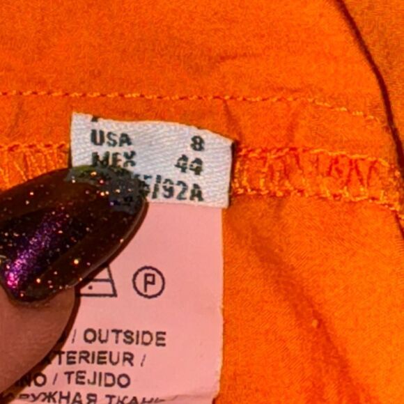 PINKO women’s Aggie Colorblock pink & orange off the shoulder midi Dress size 8 - Picture 8 of 10